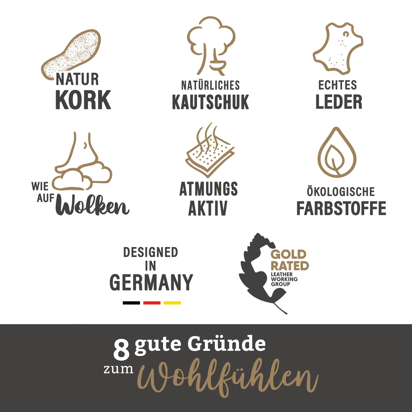 purosteps Vigo-Eco Herren Leder Kork Komfort Sandale Schnalle Klett mokka braun