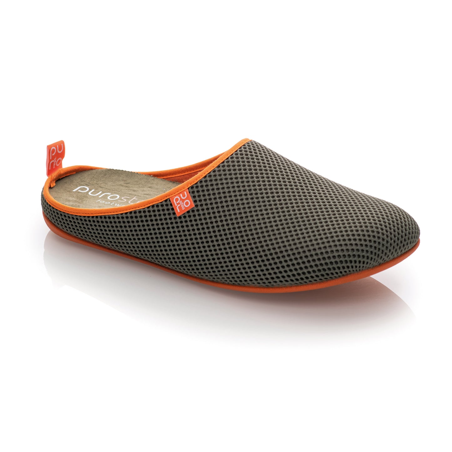 purosteps Casa-Eco Hausschuhe Slipper Pantoffel Fußbett Unisex Recycelt Grün Orange