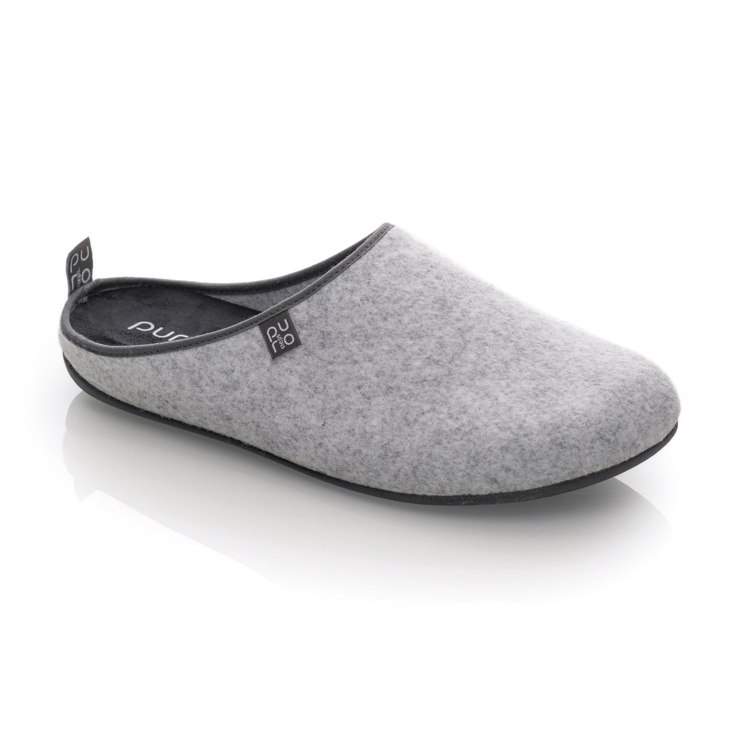 purosteps Fieltro-Eco Filz Hausschuhe Slipper Pantoffel Fußbett Unisex Recycelt Smoke Grau